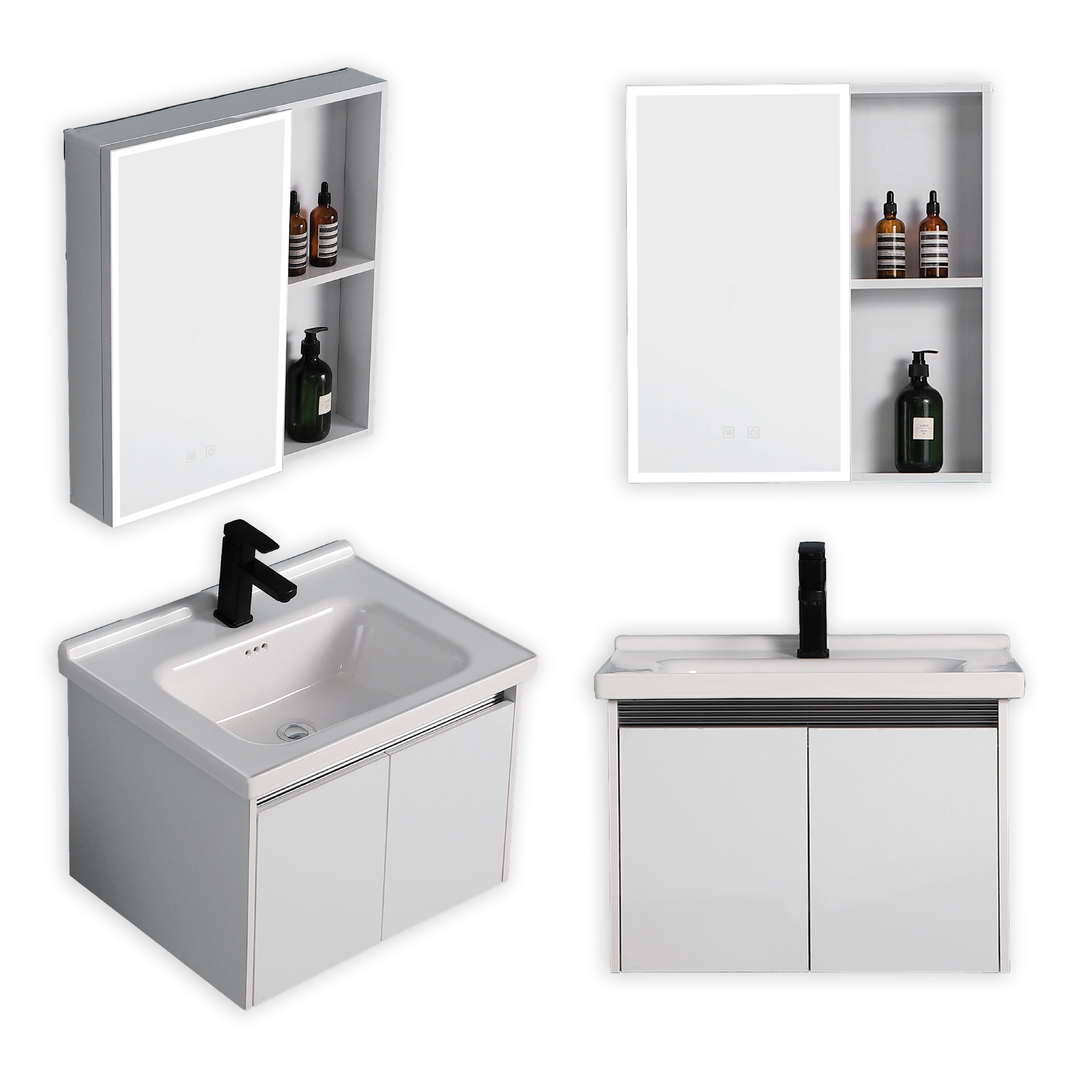 Mueble De Baño + Espejo De Aluminio Bs801-60 - Fratelli